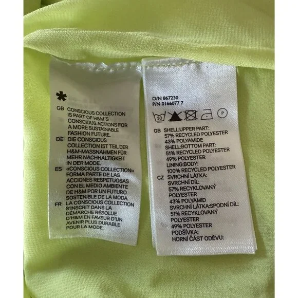 H&M Conscious Collection Round Neck Sleeveless Ruffled Open Back Dress Sz 8 - Picture 9 of 9